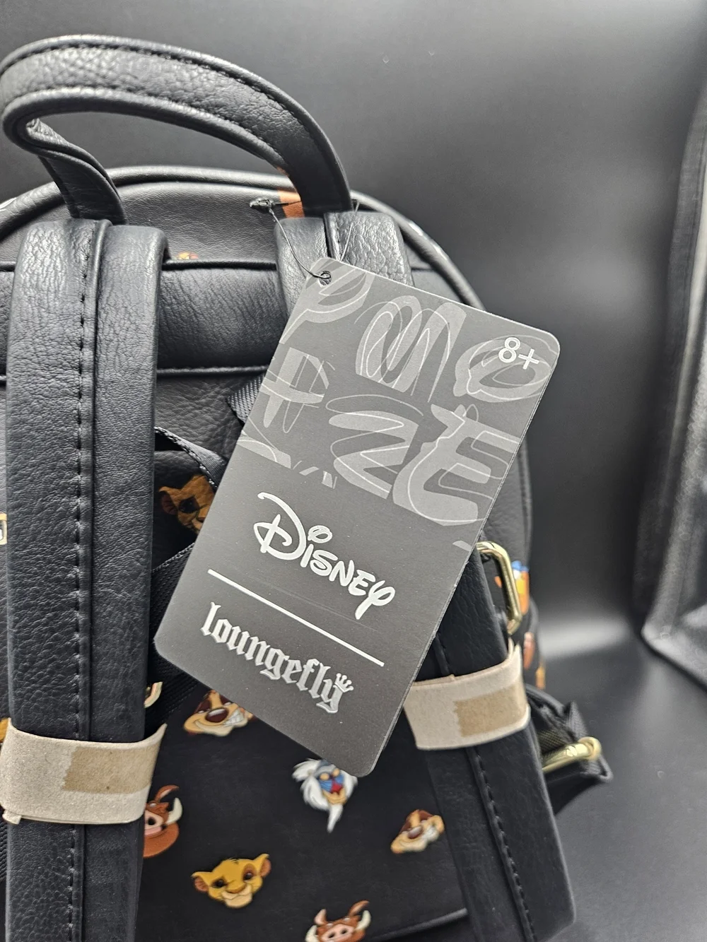 Disney Loungefly Lion King Mini Backpack Simba Timon Pumbaa NWT Black